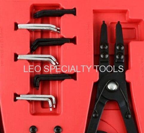 2pcs 10'' Snap Ring Plier Set Circlip Pliers with 16Pcs Replacement Tips